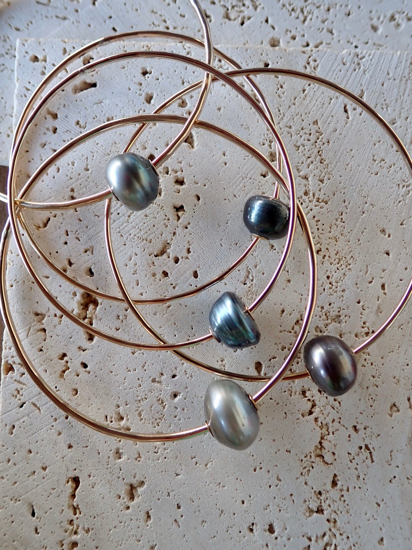 Puka Pearl Bangle