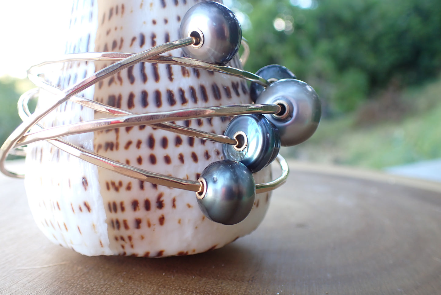Puka Pearl Bangle